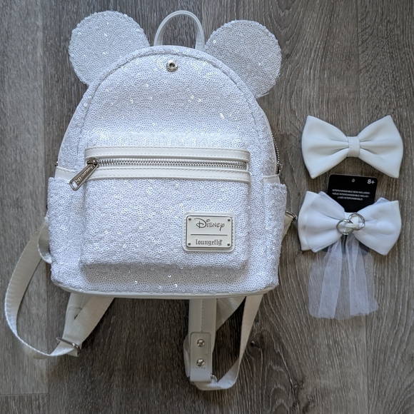 Disney Loungefly White Sequin Women's Bag - Picture 4 of 11